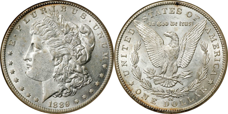 1889-CC Morgan Silver Dollar. AU-58 (NGC). CAC.
Offered is a desirable Choice A...