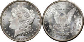 1892-CC Morgan Silver Dollar. MS-66 (PCGS).
Lovely mint luster blankets the devices of this premium Gem Morgan dollar, subtly contrasting with the mo...