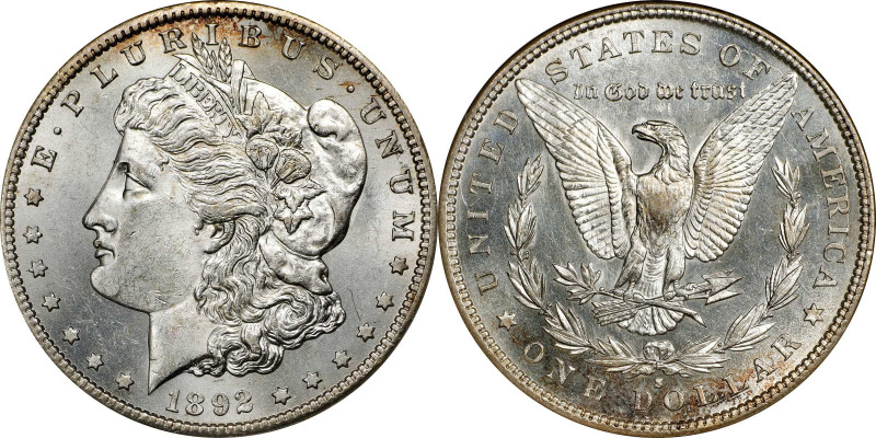 1892-S Morgan Silver Dollar. MS-61 (NGC).
This is an exceptional survivor and a...