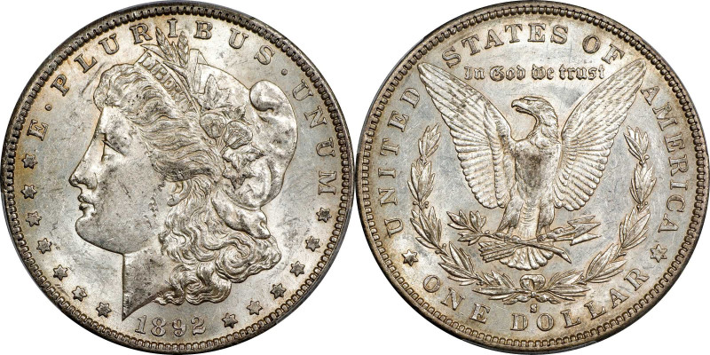 1892-S Morgan Silver Dollar. AU-58 (PCGS).
What can we say? When it rains, it p...