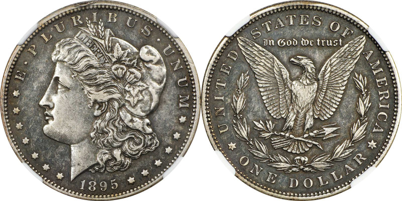 1895 Morgan Silver Dollar. Proof-45 (NGC).
A highly desirable, lightly circulat...