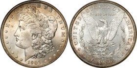1903-S Morgan Silver Dollar. MS-64 (NGC). CAC. OH.
A satiny and uncommonly smooth Choice Mint State representative of this scarce, conditionally chal...