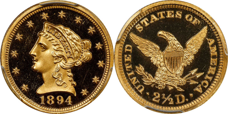 1894 Liberty Head Quarter Eagle. JD-1, the only known dies. Rarity-5-. Proof-66 ...