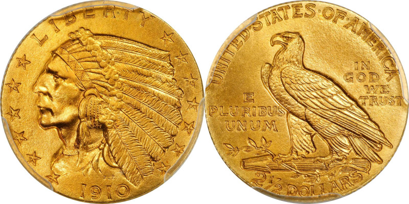 1910 Indian Quarter Eagle. JD-1, the only known dies. Rarity-4. Proof-66+ (PCGS)...