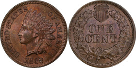 1869 Indian Cent. MS-64+ BN (PCGS).
A fully struck, lustrous and soft frosted example with handsome golden-brown patina overall. We also note conside...