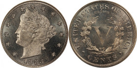 1883 Liberty Head Nickel. With CENTS. MS-66 (PCGS).
A bright and beautiful Gem with neither toning nor grade-limiting blemishes to either side. Despi...
