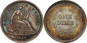 1839 Liberty Seated Dime. No Drapery. MS-66+ (PCGS). CAC.
A premium Gem that really needs to be seen to be fully appreciated. Both sides are richly a...