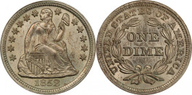 1852 Liberty Seated Dime. MS-67 (PCGS). CAC.
A phenomenal condition rarity from this early Philadelphia Mint entry in the Liberty Seated dime series....