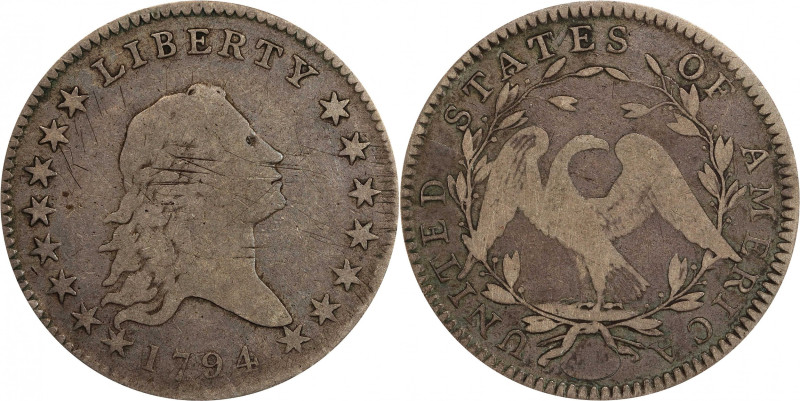 1794 Flowing Hair Half Dollar. O-101a, T-7. Rarity-3. VG Details--Graffiti (PCGS...