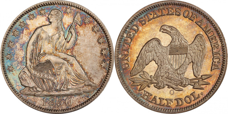 1850-O Liberty Seated Half Dollar. WB-2. Rarity-3. MS-64 (PCGS).
Blushes of ste...