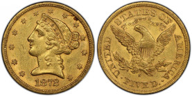 1872-S Liberty Head Half Eagle. AU-58 (PCGS).
Here is an exciting 1872-S half eagle that escaped both heavy circulation and melting, a rarity for an ...
