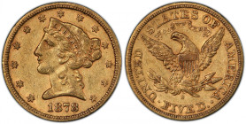 1878-S Liberty Head Half Eagle. AU-50 (PCGS).
A frosty and generally boldly defined AU-50 example that offers vivid color in bold honey-rose. Half ea...