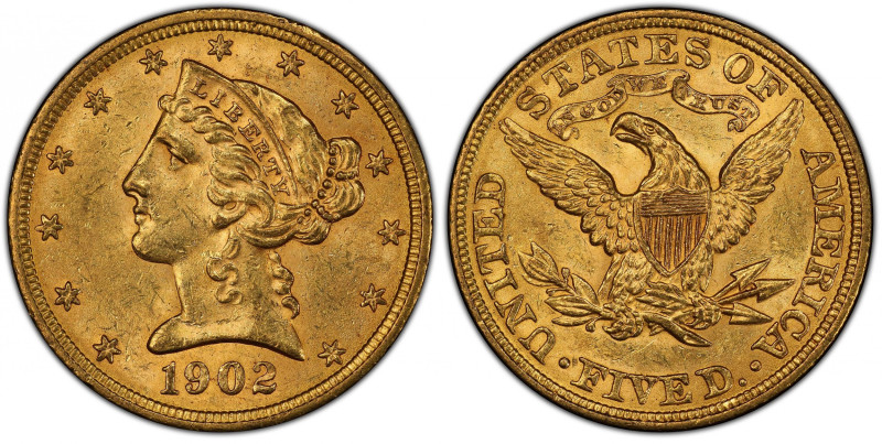 1902 Liberty Head Half Eagle. MS-62 (PCGS). CAC.
Fully struck with vivid honey-...