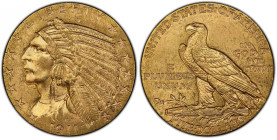 1911-D Indian Half Eagle. MS-63+ (PCGS). CAC.
This example offers seldom seen quality for a low mintage, key date in the challenging Indian half eagl...