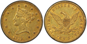 1839/8 Liberty Head Eagle. Type of 1838, Large Letters. AU-50 (PCGS).
This lovely example exhibits subtle orange-apricot highlights on dominant honey...