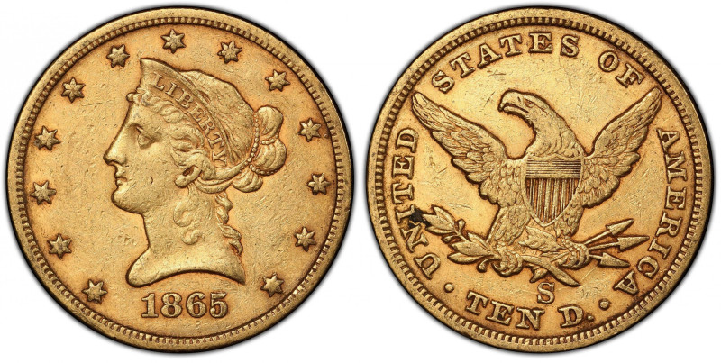 1865-S Liberty Head Eagle. EF-45 (PCGS).
Another outstanding offering from the ...