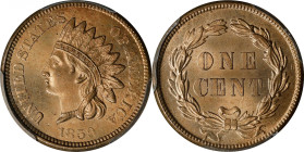 1859 Indian Cent. MS-66 (PCGS).
An ideal coin to represent this popular design in a high grade type set, this Gem features light tan-gold color to vi...