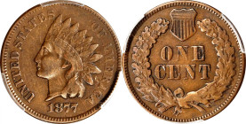1877 Indian Cent. VF-35 (PCGS).
Warmly and evenly toned with ample boldness to the major design elements, this is a desirable mid grade example of a ...