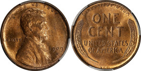 1909-S Lincoln Cent. V.D.B. MS-65 RB (PCGS). CAC.
A smooth Gem-quality example that reveals minimal muting to predominantly lustrous, generally rose-...