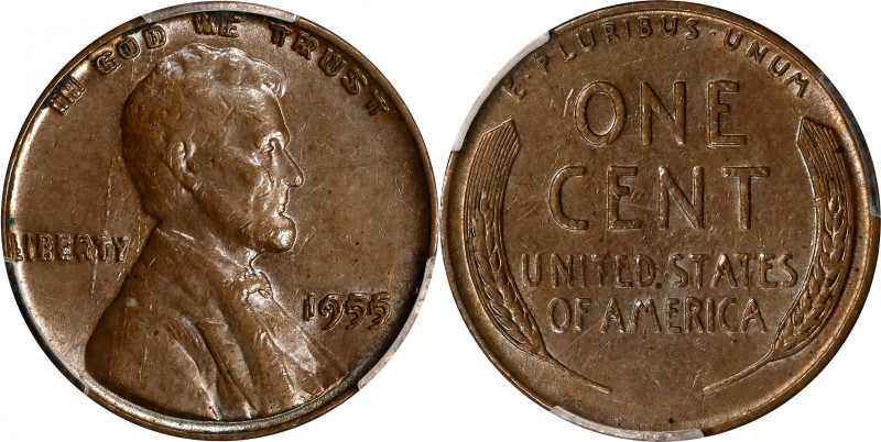 1955 Lincoln Cent. FS-101. Doubled Die Obverse. AU-55 (PCGS). CAC.
For the assi...