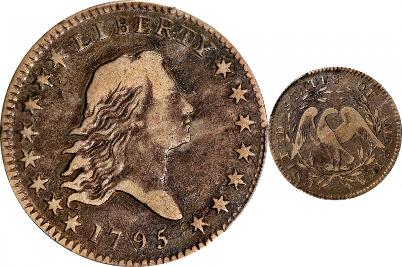 1795 Flowing Hair Half Dollar. O-107a, T-31. Rarity-5. Two Leaves. Fine-15 (PCGS...