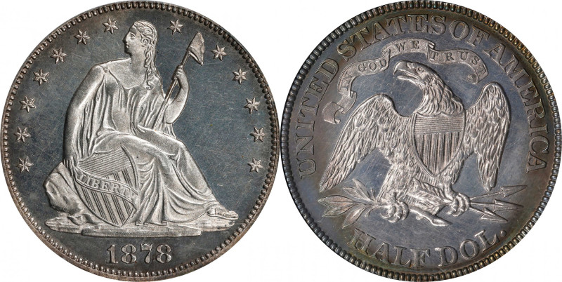 1878 Liberty Seated Half Dollar. Proof-63 Cameo (PCGS). CAC.
A lightly toned, b...