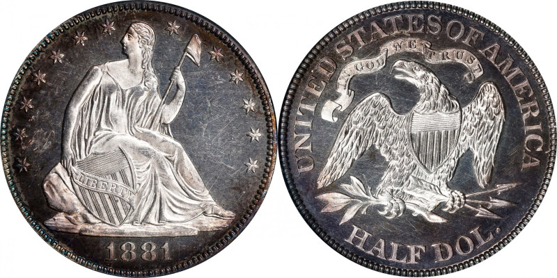 1881 Liberty Seated Half Dollar. WB-102. Type II Reverse. Proof-63 Cameo (PCGS)....