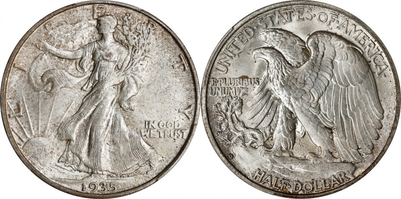 1935-D Walking Liberty Half Dollar. MS-65 (PCGS).
Lightly toned in silver-gray ...