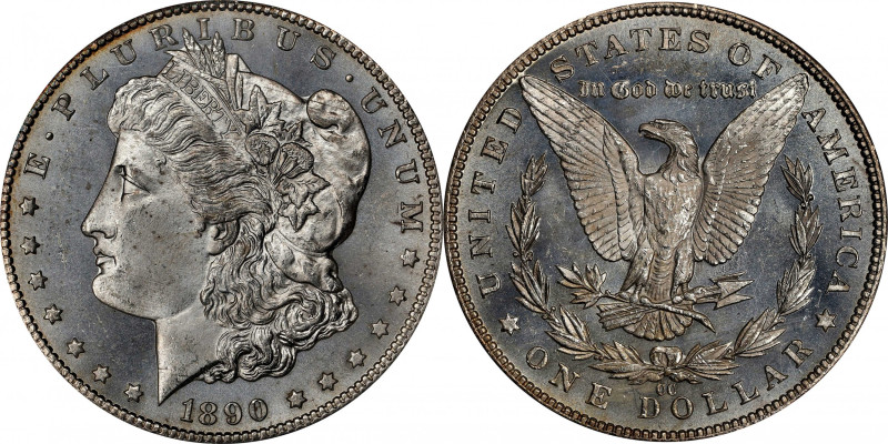 1890-CC Morgan Silver Dollar. MS-64 PL (NGC). CAC.
A fully struck, fully untone...