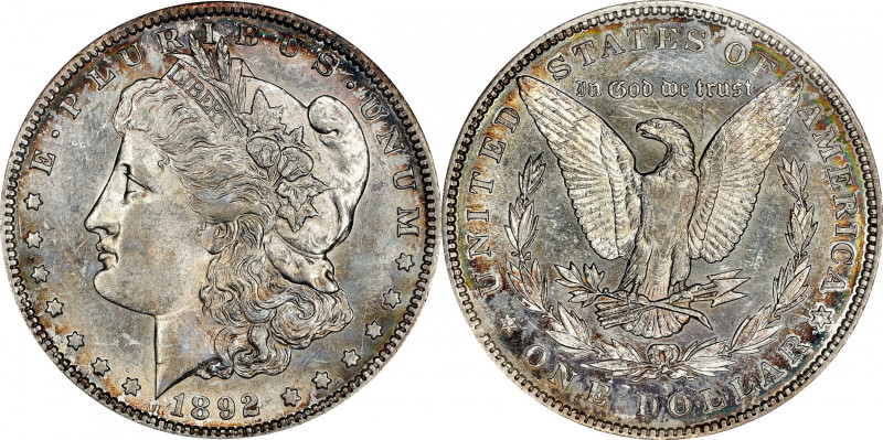 1892-S Morgan Silver Dollar. AU-55 (NGC). CAC. OH.
Virtually complete satin lus...