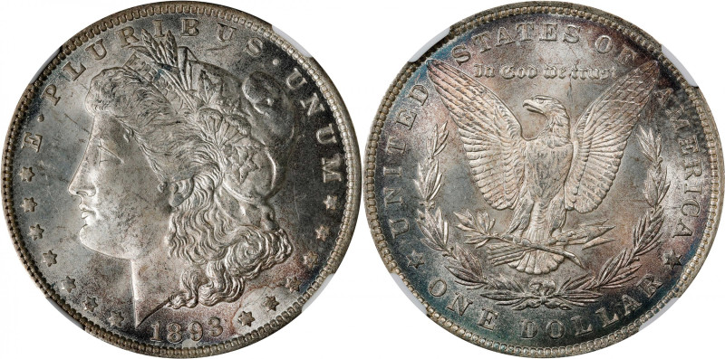 1893 Morgan Silver Dollar. MS-63+ (NGC). CAC.
A popular low mintage Morgan doll...