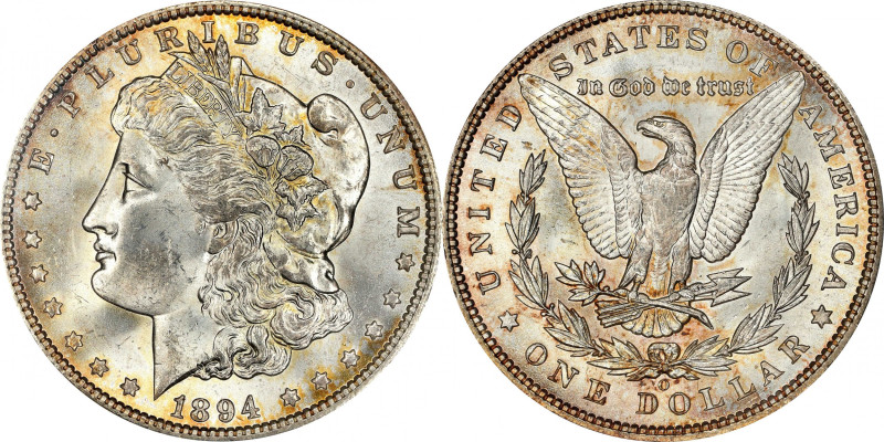 1894-O Morgan Silver Dollar. MS-64 (NGC). CAC. OH.
This is a lovely near-Gem wi...