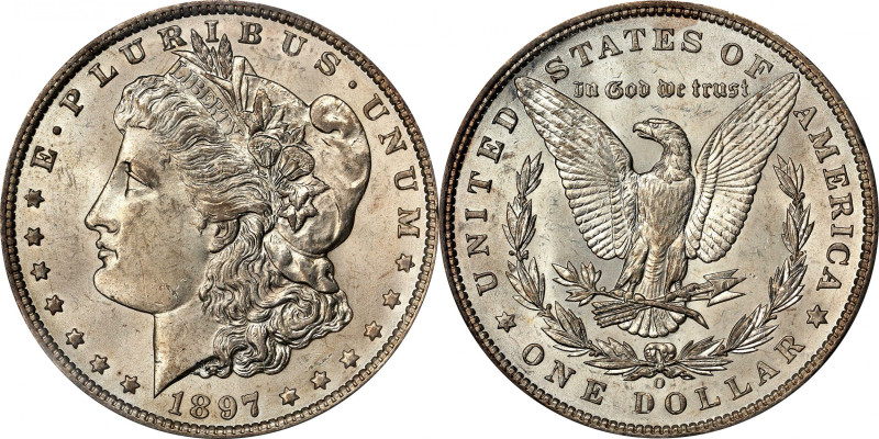 1897-O Morgan Silver Dollar. MS-63 (PCGS). OGH.
This is an uncommonly well prod...