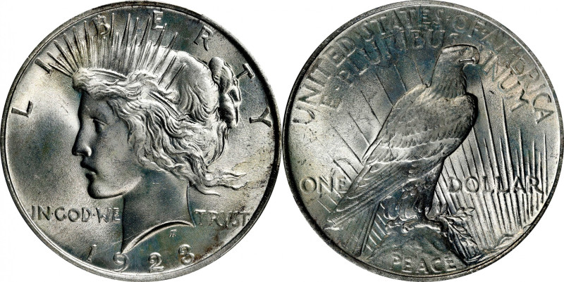 1923 Peace Silver Dollar. MS-67 (PCGS).
A second Superb Gem 1923 type candidate...