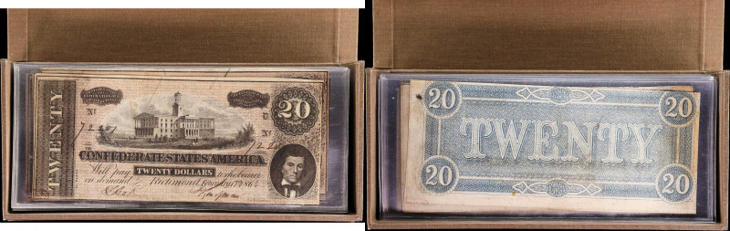 Lot of (100) Consecutive T-67. Confederate Currency. 1864 $20. About Uncirculate...