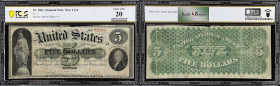 Fr. 1. 1861 $5 Demand Note. PCGS Banknote Very Fine 20.
The Demand Notes represent the birth of Federal U.S. currency as we know it. Issued in late A...