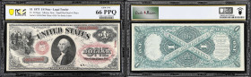 Fr. 20. 1875 $1 Legal Tender Note. PCGS Banknote Gem Uncirculated 66 PPQ.
No series letter. Small red seal with rays. A sensational Gem example of th...