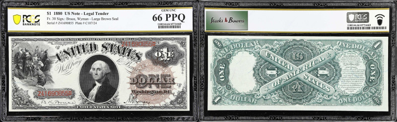Fr. 30. 1880 $1 Legal Tender Note. PCGS Banknote Gem Uncirculated 66 PPQ.
Large...