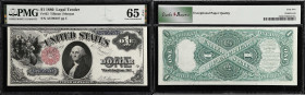 Fr. 35. 1880 $1 Legal Tender Note. PMG Gem Uncirculated 65 EPQ.
This crisp Legal Tender Ace of 1880 last appeared at auction in August, 1998. Featuri...