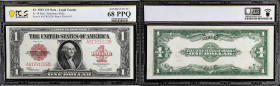 Fr. 40. 1923 $1 Legal Tender Note. PCGS Banknote Superb Gem Uncirculated 68 PPQ.
A grade not to be taken lightly with large size Federally issued cur...