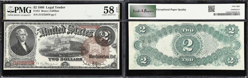 Fr. 51. 1880 $2 Legal Tender Note. PMG Choice About Uncirculated 58 EPQ.
Bruce ...