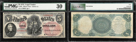 Fr. 66. 1875 $5 Legal Tender Note. PMG Very Fine 30.
A better Friedberg number, with just 31 examples recorded in Track & Price's census. PMG comment...