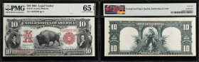 Fr. 114. 1901 $10 Legal Tender Note. PMG Gem Uncirculated 65 EPQ.
A Gem Uncirculated example of the ever-popular "Bison" Note, from the Legal Tender ...