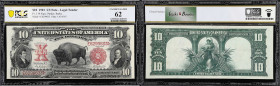 Fr. 119. 1901 $10 Legal Tender Note. PCGS Banknote Uncirculated 62.
A pleasing yet affordable Bison $10, the 62 grade apparently due to "Closed Pinho...