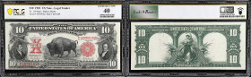 Fr. 119. 1901 $10 Legal Tender Note. PCGS Banknote Extremely Fine 40.
A nicely-centered $10 Bison showing minimal traces of circulation, with a bold ...