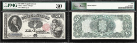 Fr. 162. 1880 $50 Legal Tender Note. PMG Very Fine 30.
A rare Tillman - Morgan small red scalloped seal Friedberg number, with just 26 available to c...