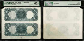 Uncut Pair. Fr. 169-182. ND (1875-80) $100 Legal Tender Note. PMG Uncirculated 62 Net. Tears, Staining. Back Proof.
Columbian Bank Note Co. Imprint. ...