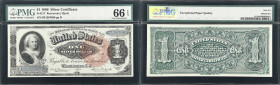 Fr. 217. 1886 $1 Silver Certificate. PMG Gem Uncirculated 66 EPQ.
An important high-end Gem offering of this desirable 1886 One Dollar Silver Certifi...