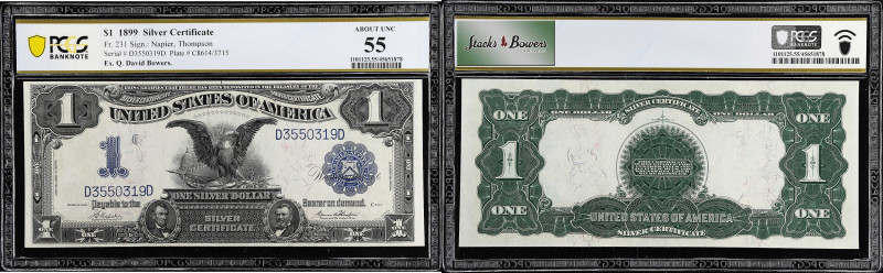 Fr. 231. 1899 $1 Silver Certificate. PCGS Banknote About Uncirculated 55.
A Bla...