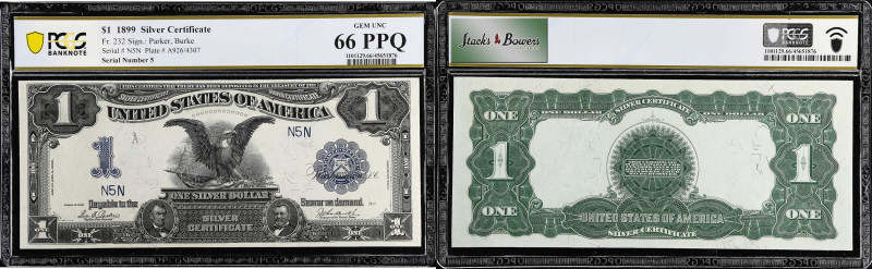 Fr. 232. 1899 $1 Silver Certificate. PCGS Banknote Gem Uncirculated 66 PPQ. Seri...